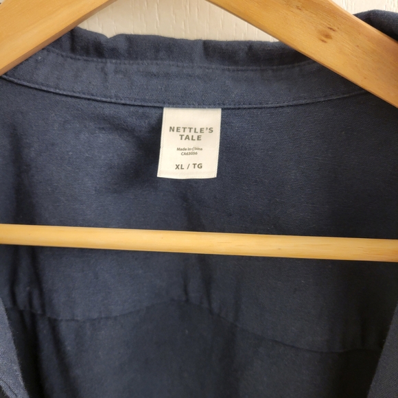 Navy Button-Up Shirt - Picture 3 of 4